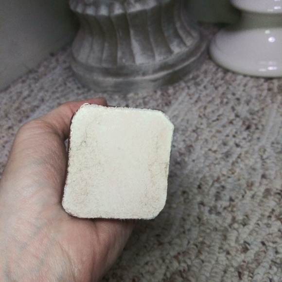 Vintage Green, Gold & Ivory Painted Chalk St. Jude Statue Made In Italy - Picture 7 of 8